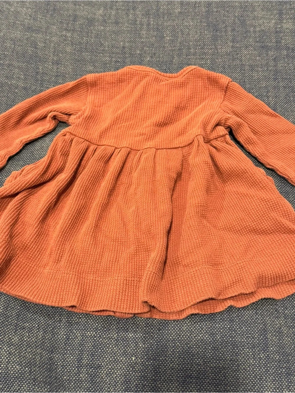 kate quinn Brown Waffle Button-Front Dress 3-6m 100% organic cotton pockets